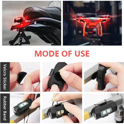 Universal USB Rechargeable LED Strobe Lights – 7 Color Options for Motorcycle and Drone Visibility