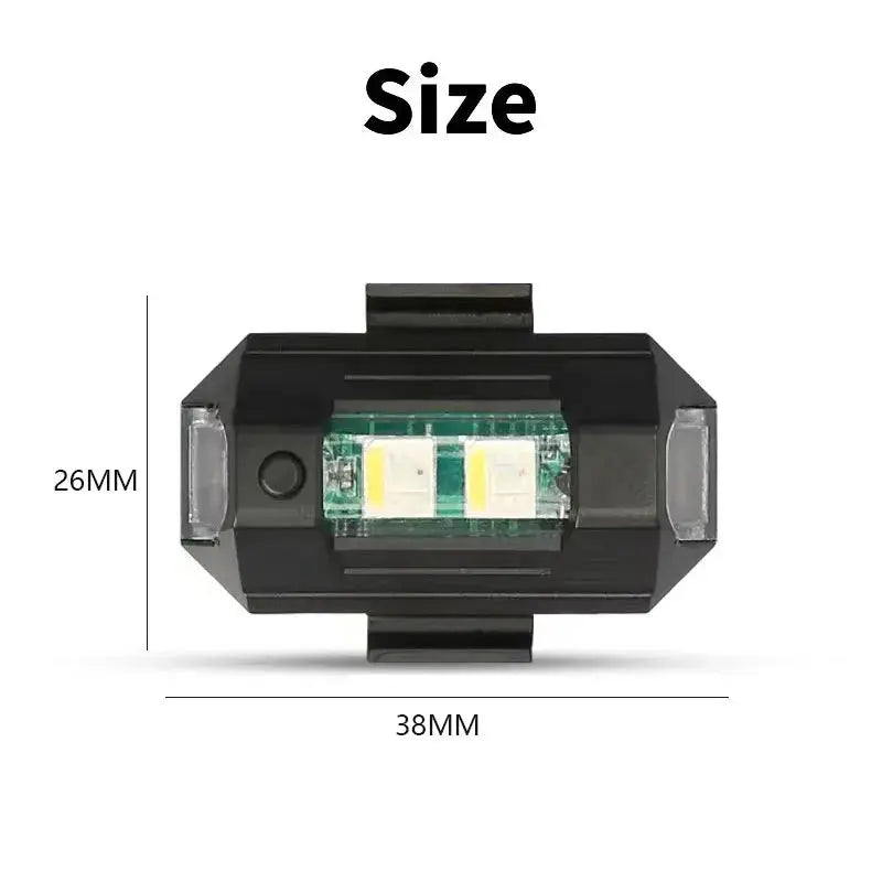 Universal USB Rechargeable LED Strobe Lights – 7 Color Options for Motorcycle and Drone Visibility