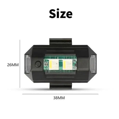 Universal USB Rechargeable LED Strobe Lights – 7 Color Options for Motorcycle and Drone Visibility