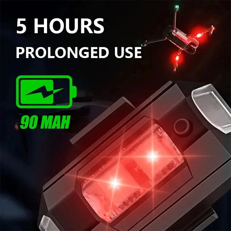 Universal USB Rechargeable LED Strobe Lights – 7 Color Options for Motorcycle and Drone Visibility
