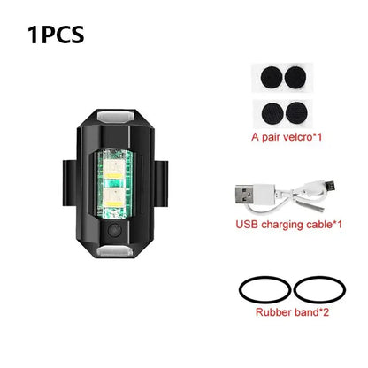 Universal USB Rechargeable LED Strobe Lights – 7 Color Options for Motorcycle and Drone Visibility